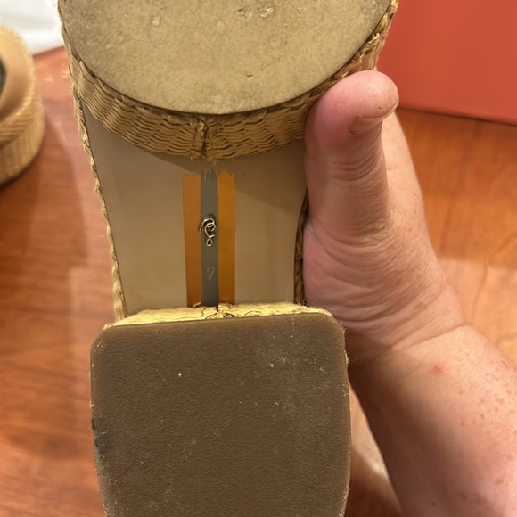 Sam Edelman Womens Immie Tan Suede Open Toe Block Heel Pumps Shoes size 7 - Picture 5 of 5